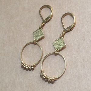 Antique gold tone handcrafted earrings New